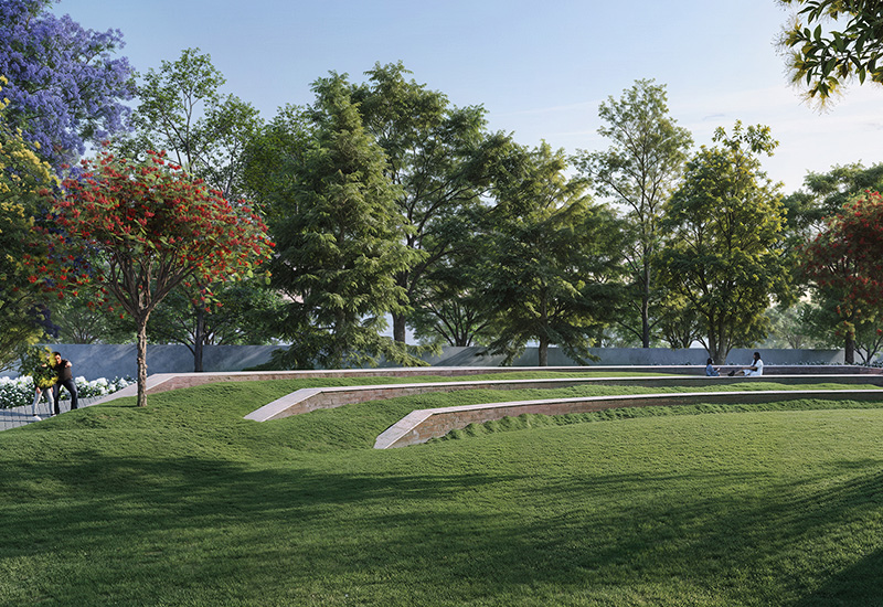 Opus One landscaped gardens and outdoor luxury spaces